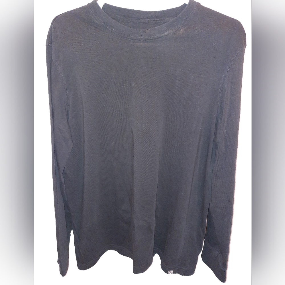 Eddie Bauer Black Long Sleeve Tee Classic Crew Neck Size Medium EUC